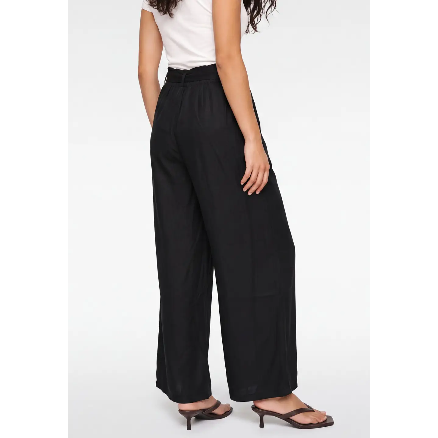 Pantalón Lazo Wide Leg Mujer Negro 2