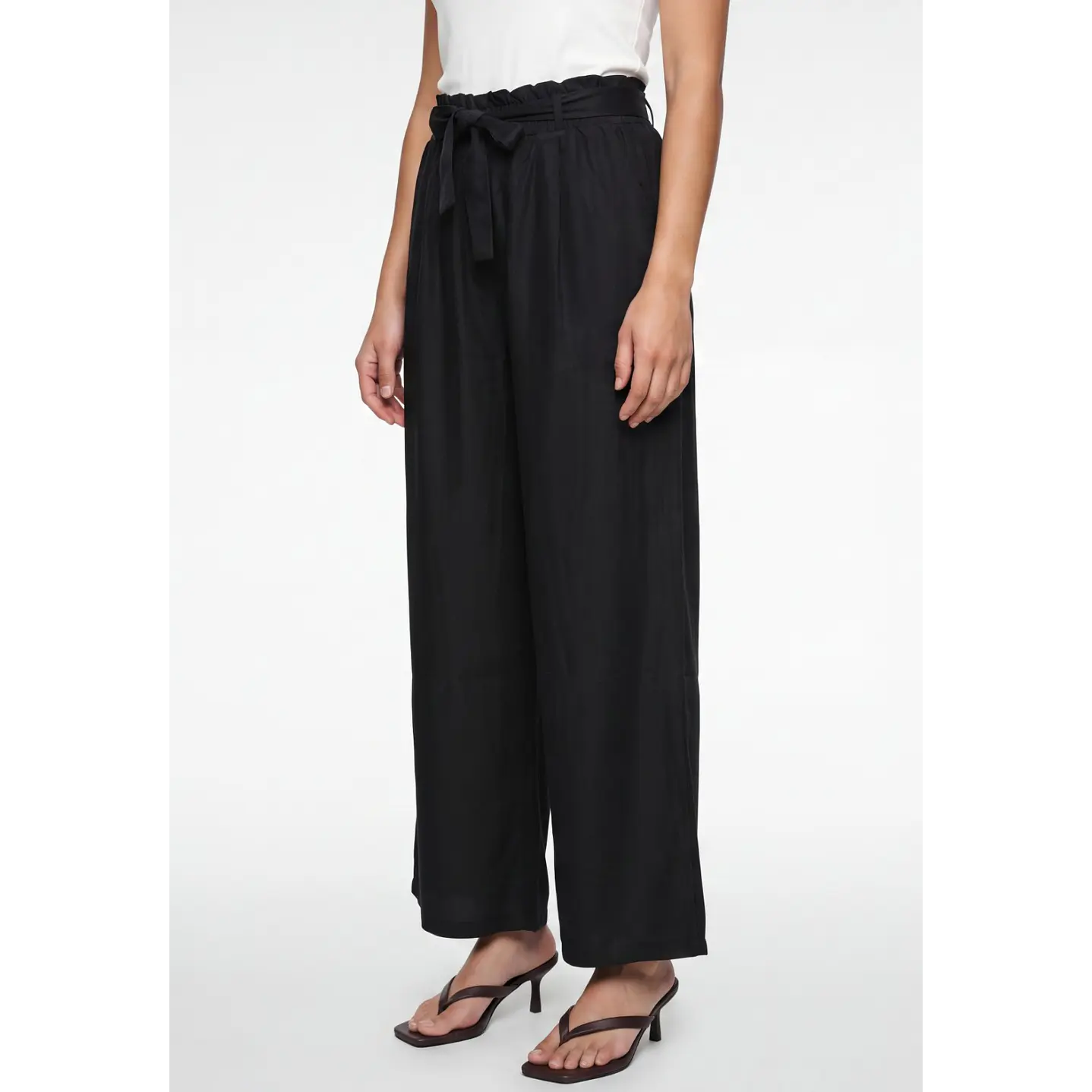 Pantalón Lazo Wide Leg Mujer Negro 1