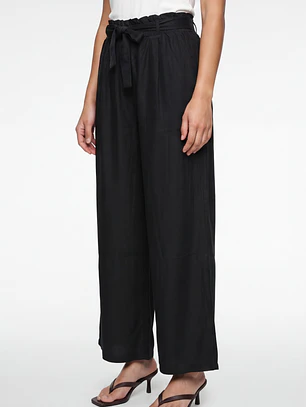 Pantalón Lazo Wide Leg Mujer Negro
