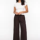 Pantalón Lazo Wide Leg Mujer Café - Miniatura 3