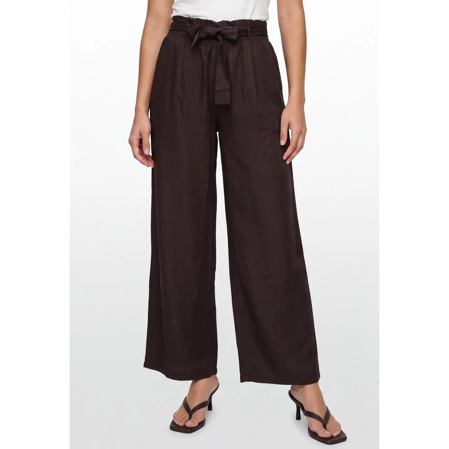 Pantalón Lazo Wide Leg Mujer Café 1