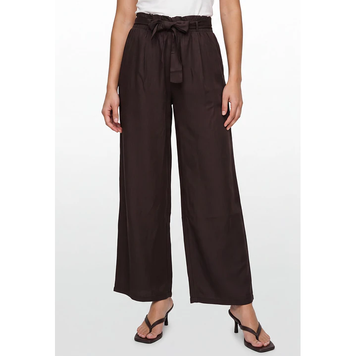 Pantalón Lazo Wide Leg Mujer Café 1