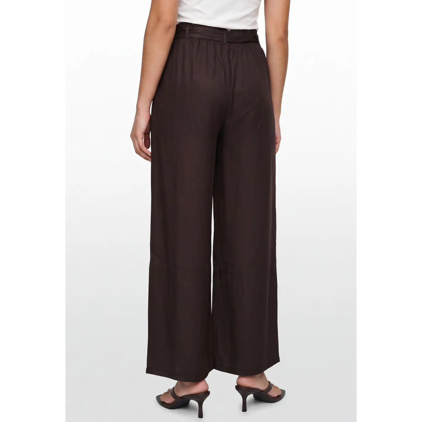 Pantalón Lazo Wide Leg Mujer Café 2