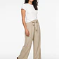 Pantalón Lazo Wide Leg Mujer Beige - Miniatura 3