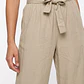 Pantalón Lazo Wide Leg Mujer Beige - Miniatura 4