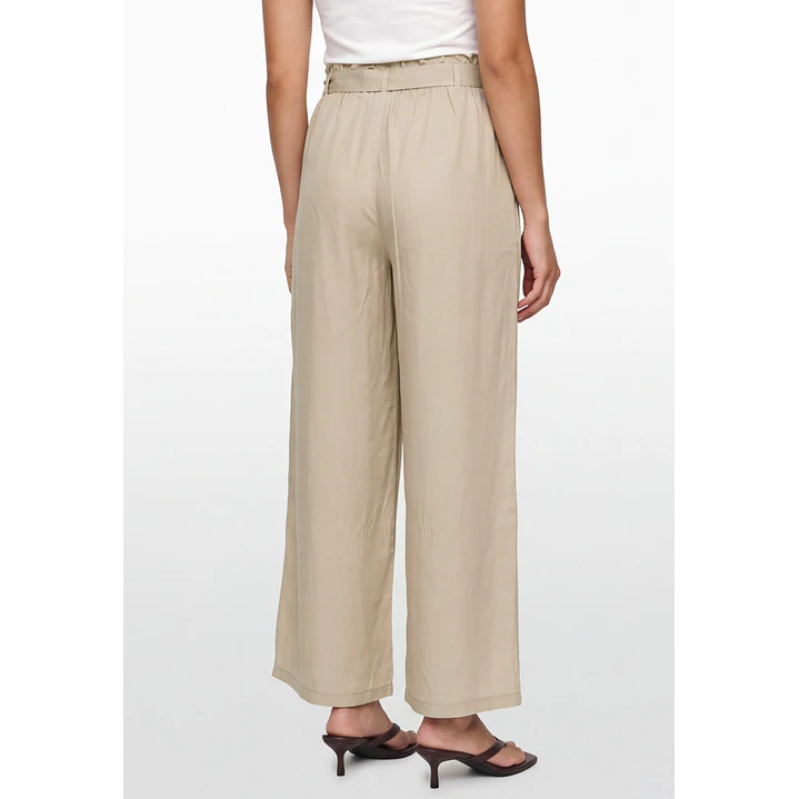 Pantalón Lazo Wide Leg Mujer Beige 2