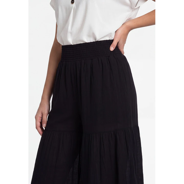 Pantalón Boho Wide Leg Mujer Negro 4
