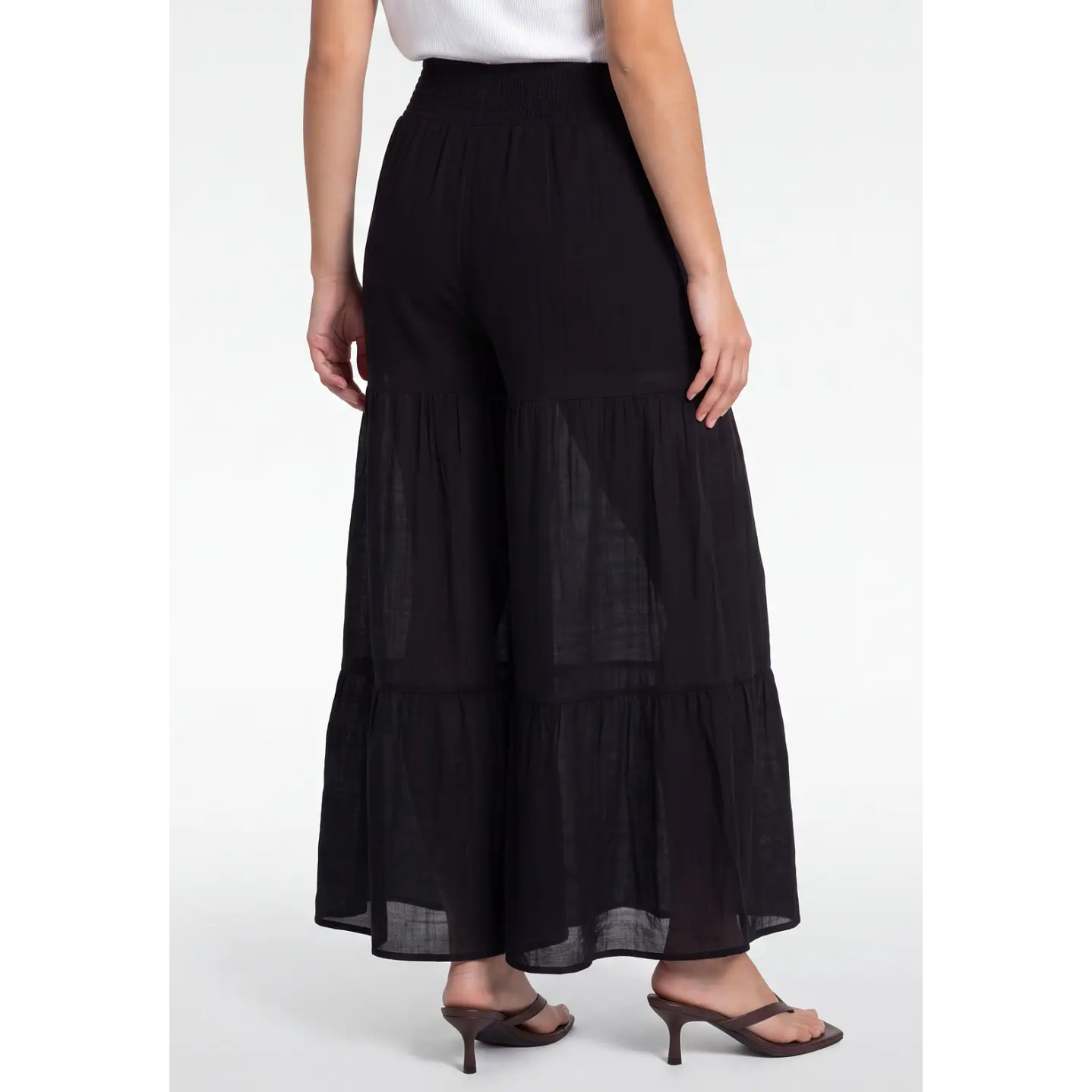 Pantalón Boho Wide Leg Mujer Negro 2