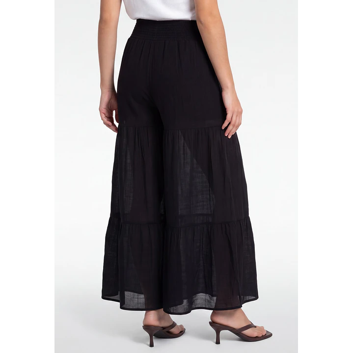 Pantalón Boho Wide Leg Mujer Negro 2