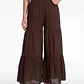 Pantalón Boho Wide Leg Mujer Café - Miniatura 1