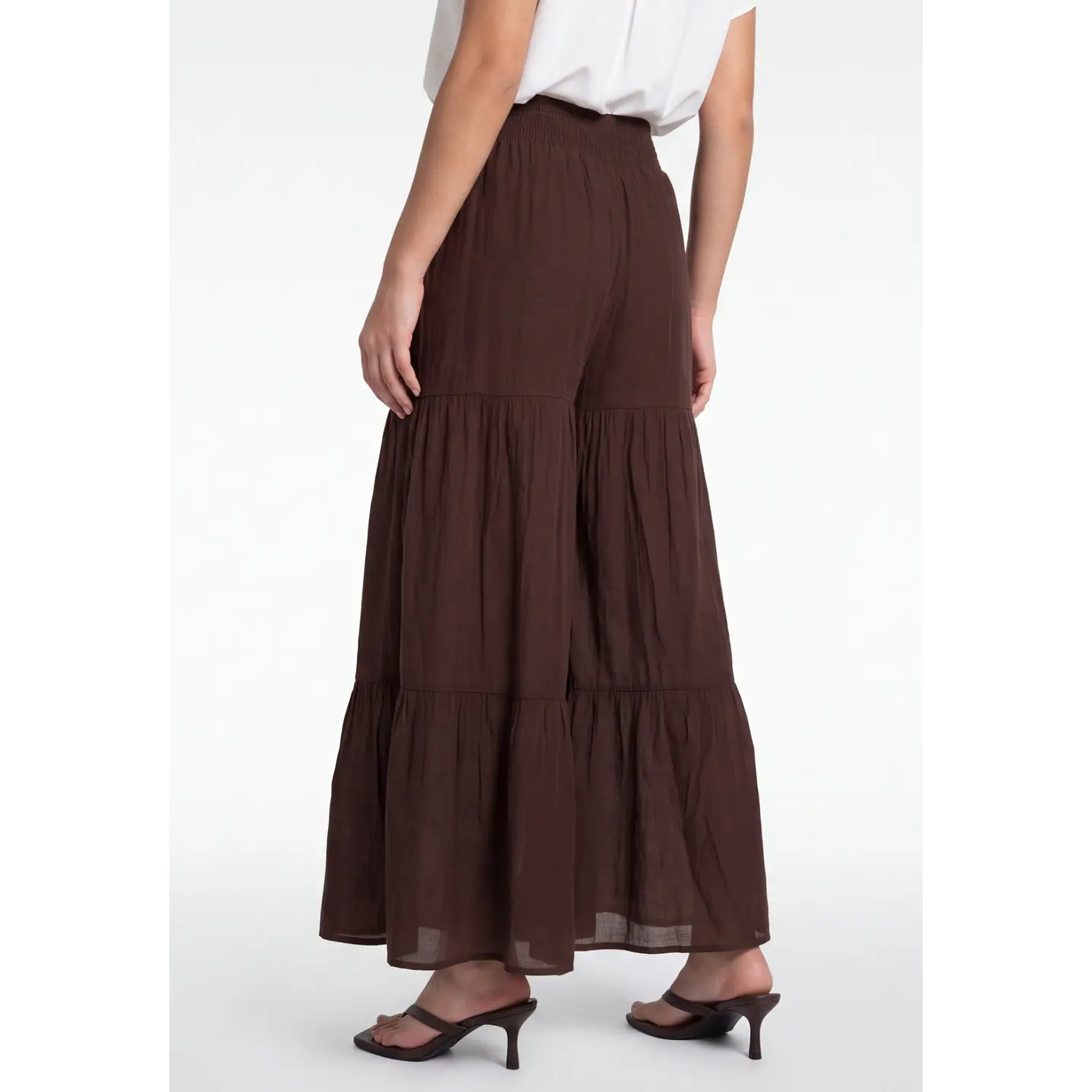 Pantalón Boho Wide Leg Mujer Café 2
