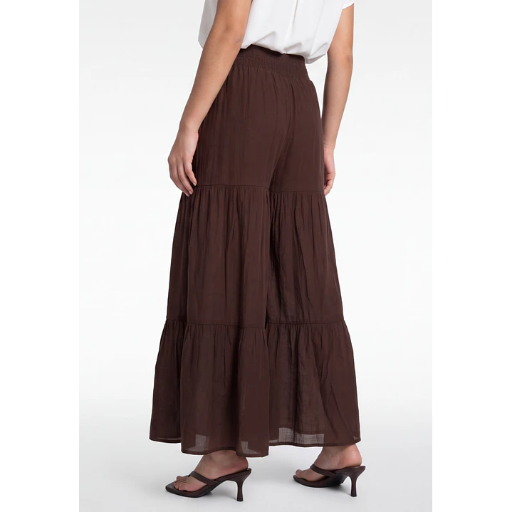 Pantalón Boho Wide Leg Mujer Café 2