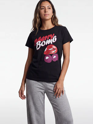 Polera Cherry Mujer Negro