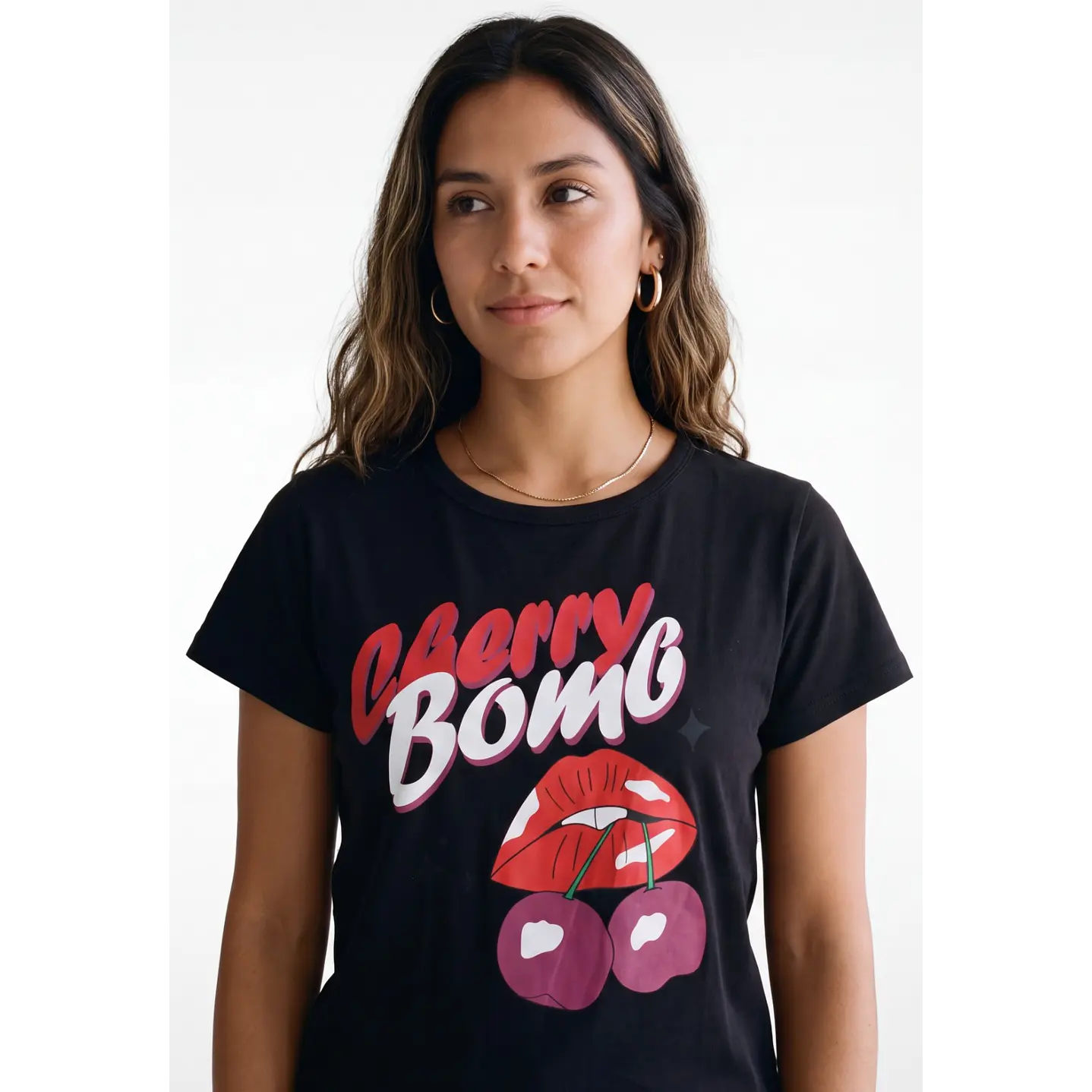 Polera Cherry Mujer Negro 4