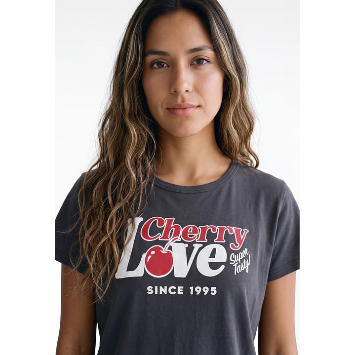 Polera Cherry  Mujer Gris 4