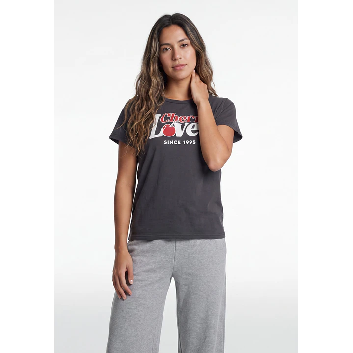 Polera Cherry  Mujer Gris 1