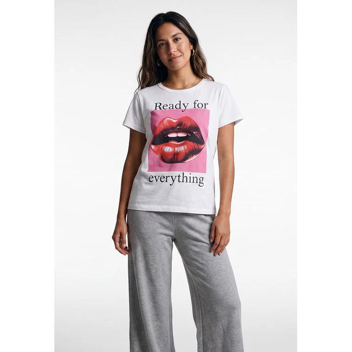 Polera Cherry Mujer Blanco 1