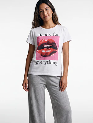 Polera Cherry Mujer Blanco