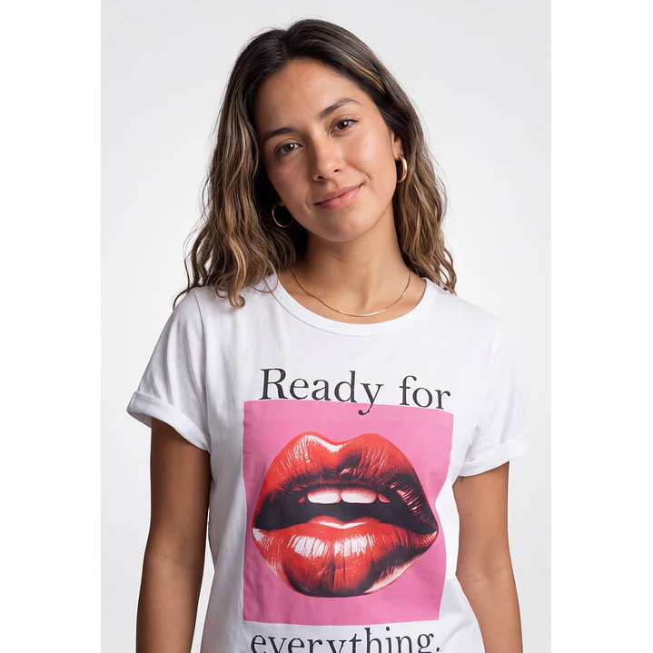 Polera Cherry Mujer Blanco 4