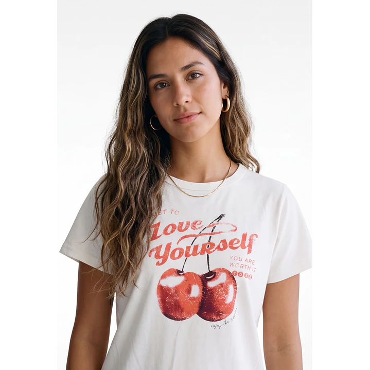 Polera Cherry Mujer Beige 2