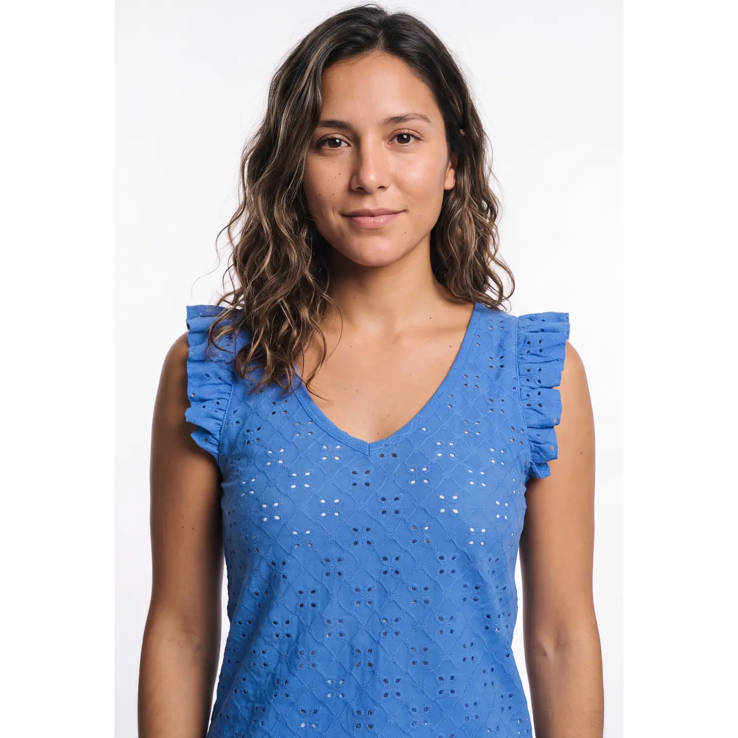 Polera Vuelos Mujer Azul 4