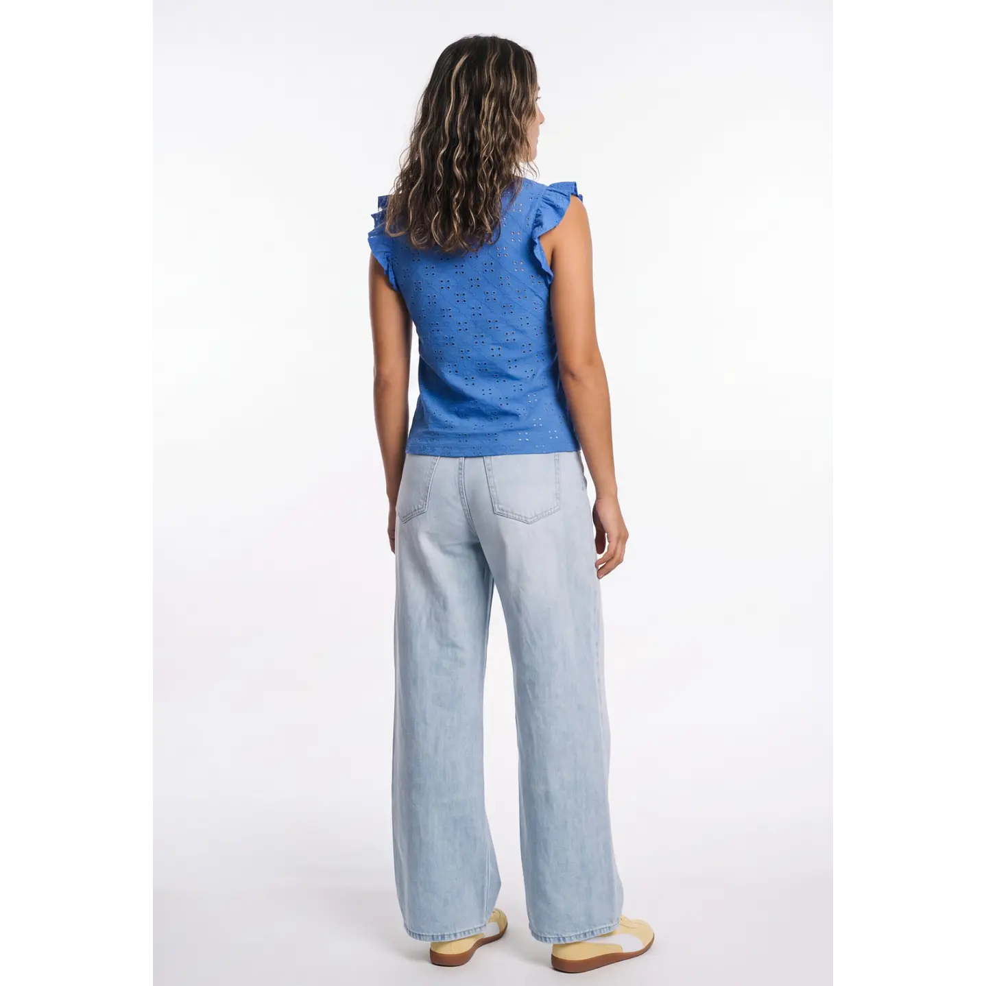 Polera Vuelos Mujer Azul 3