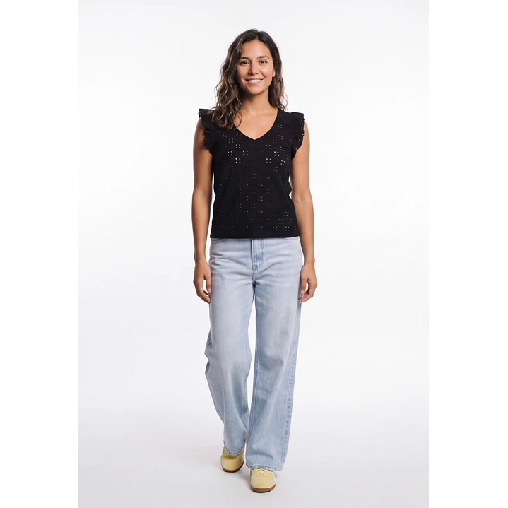 Polera Vuelos Mujer Negro 3