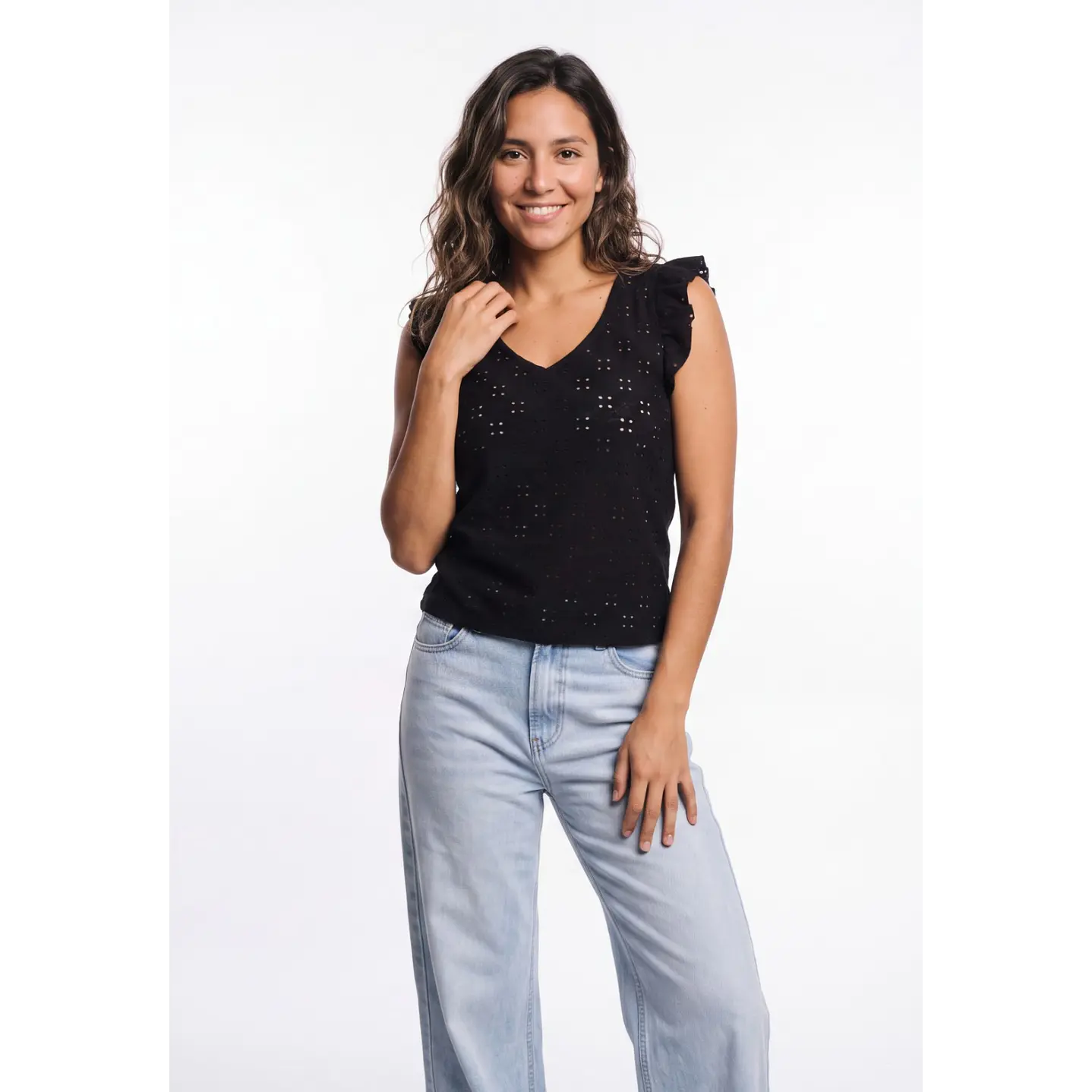 Polera Vuelos Mujer Negro 1
