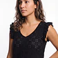 Polera Vuelos Mujer Negro - Miniatura 4