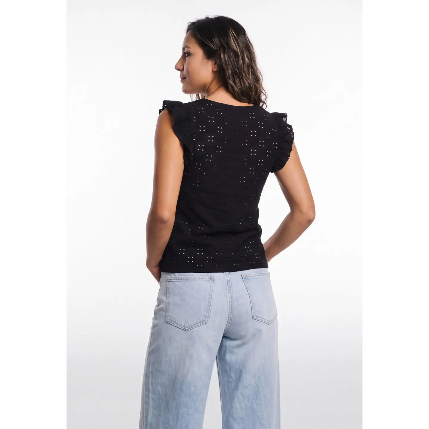 Polera Vuelos Mujer Negro 2