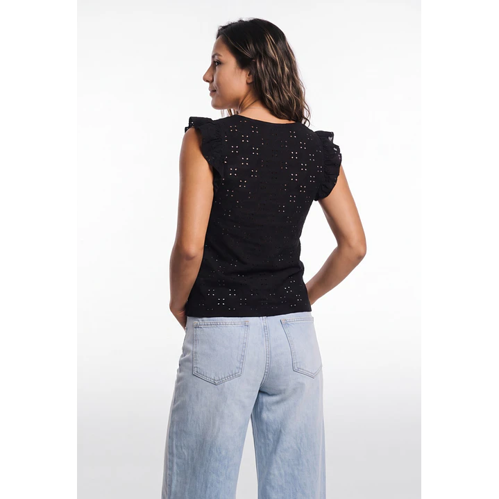 Polera Vuelos Mujer Negro 2