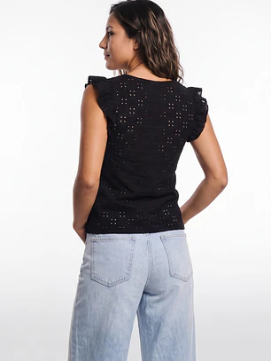 Polera Vuelos Mujer Negro