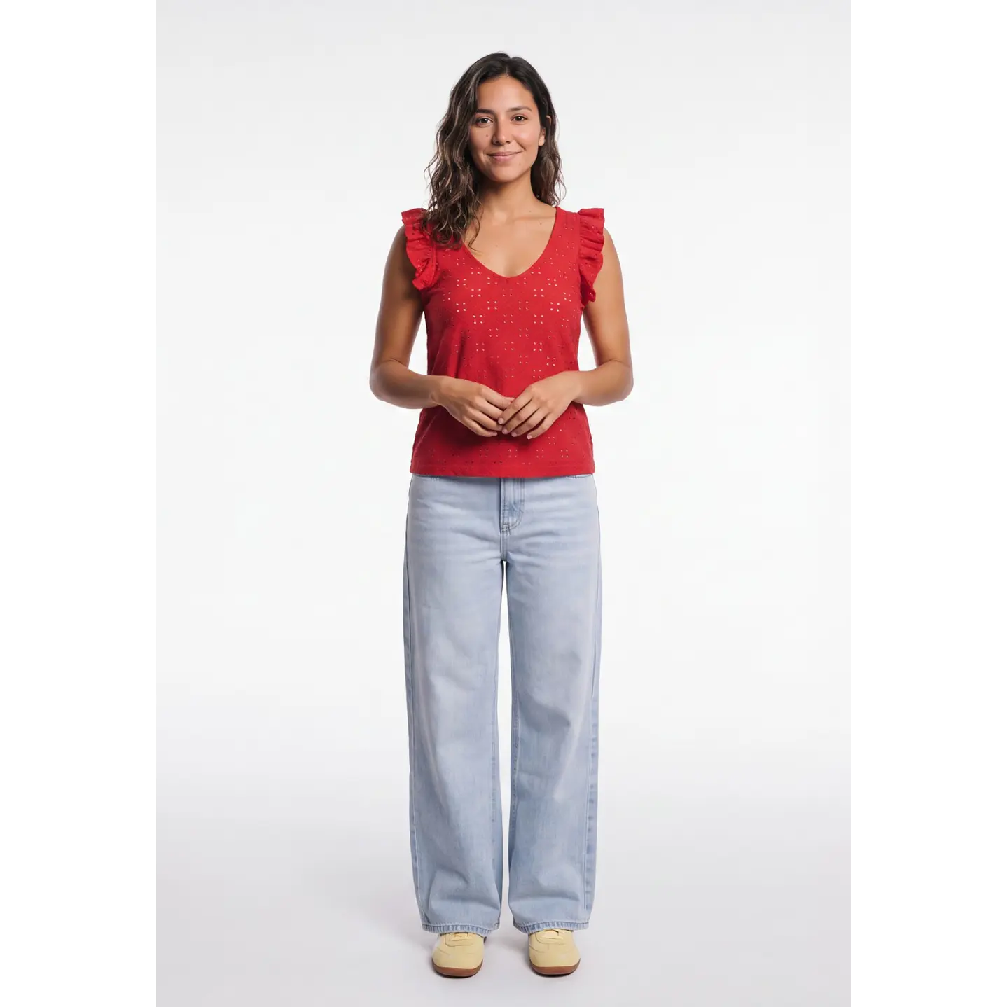 Polera Vuelos Mujer Rojo 1