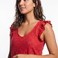 Polera Vuelos Mujer Rojo - Miniatura 4
