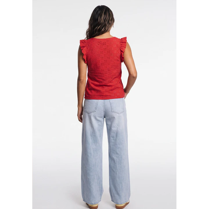 Polera Vuelos Mujer Rojo 2