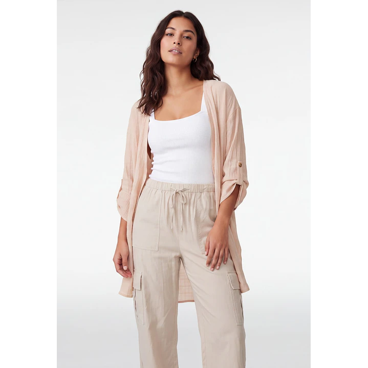 Tapado Largo Mujer Manga 3/4 Beige 3