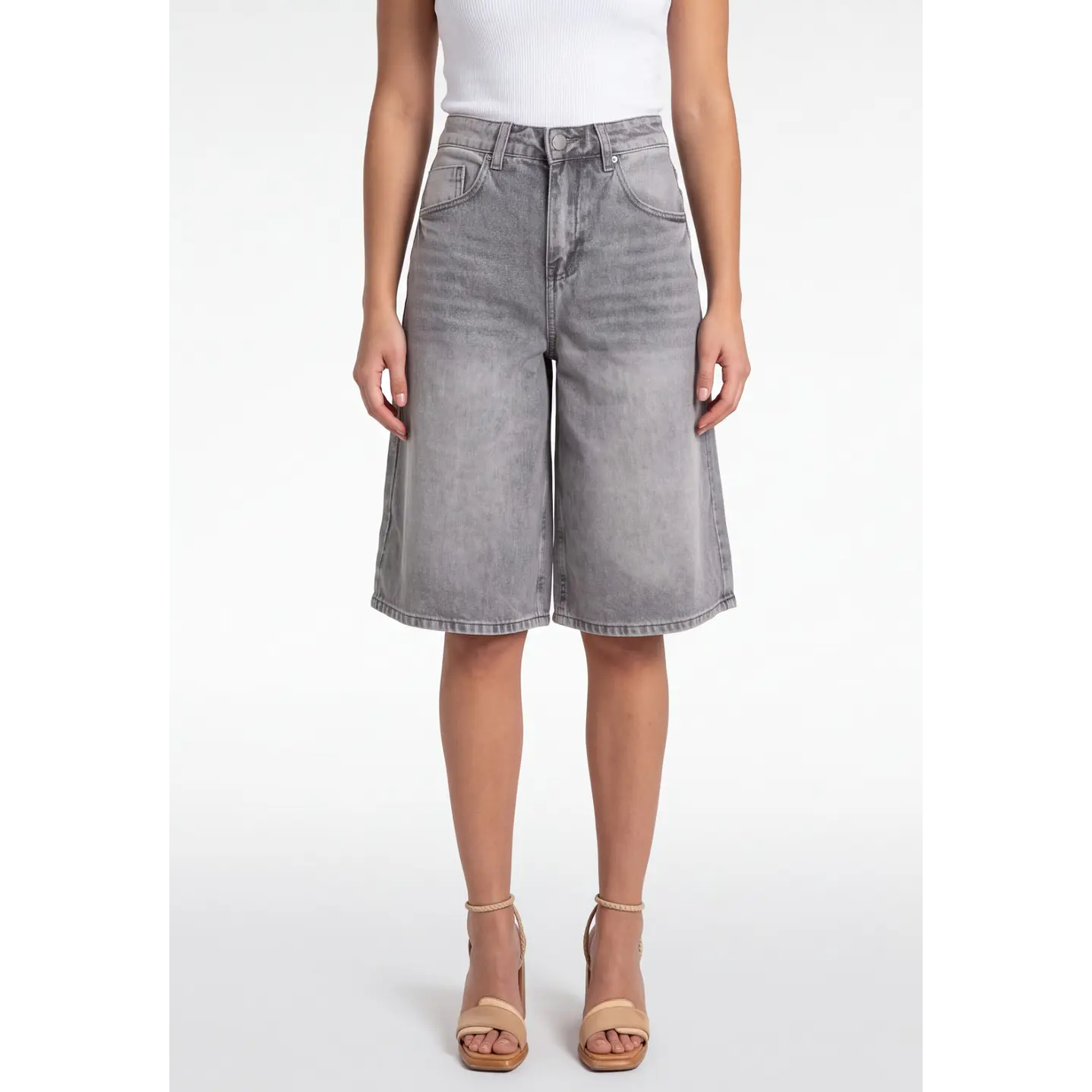 Short Maxi Denim Mujer Gris 1