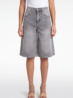 Short Maxi Denim Mujer Gris