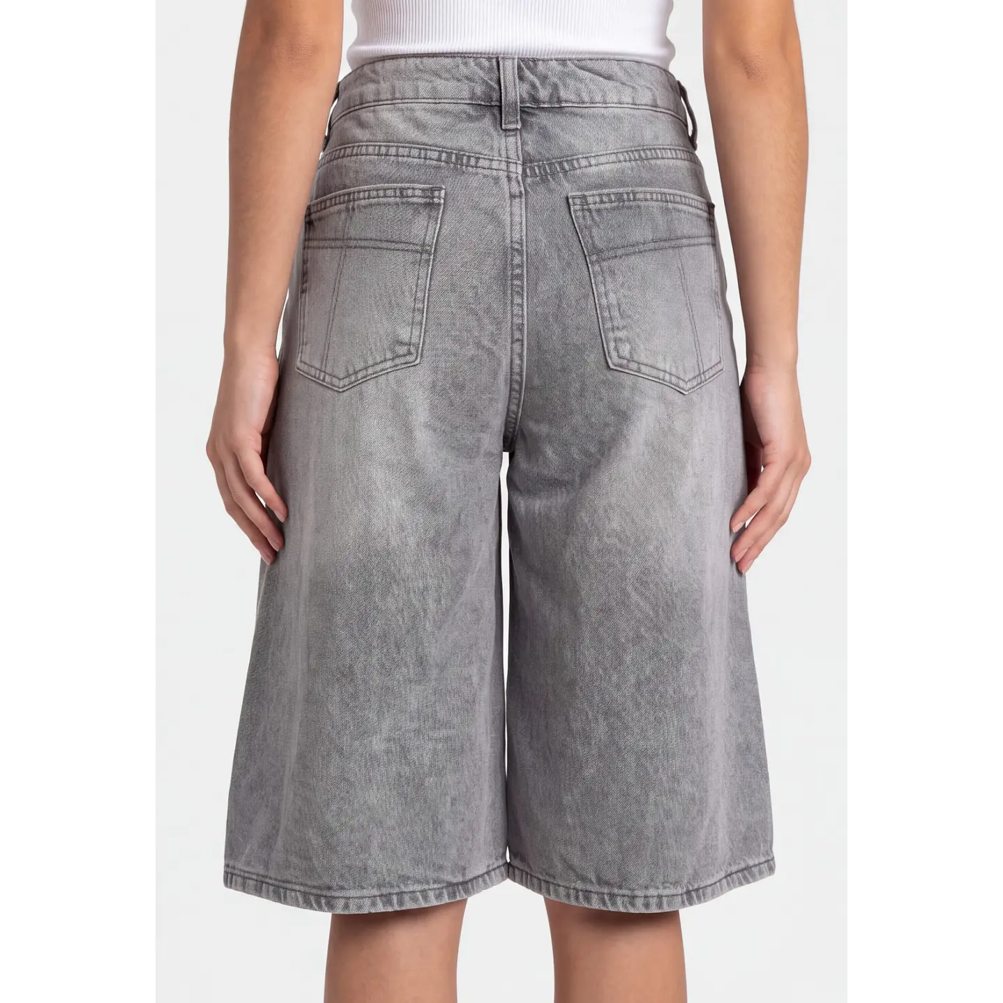 Short Maxi Denim Mujer Gris 2