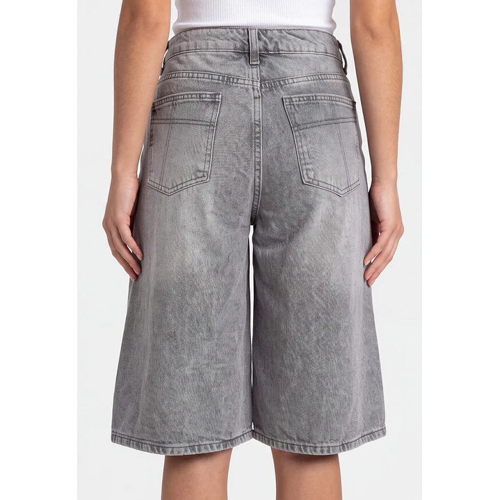 Short Maxi Denim Mujer Gris 2