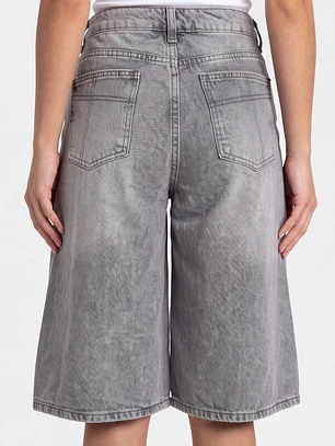 Short Maxi Denim Mujer Gris