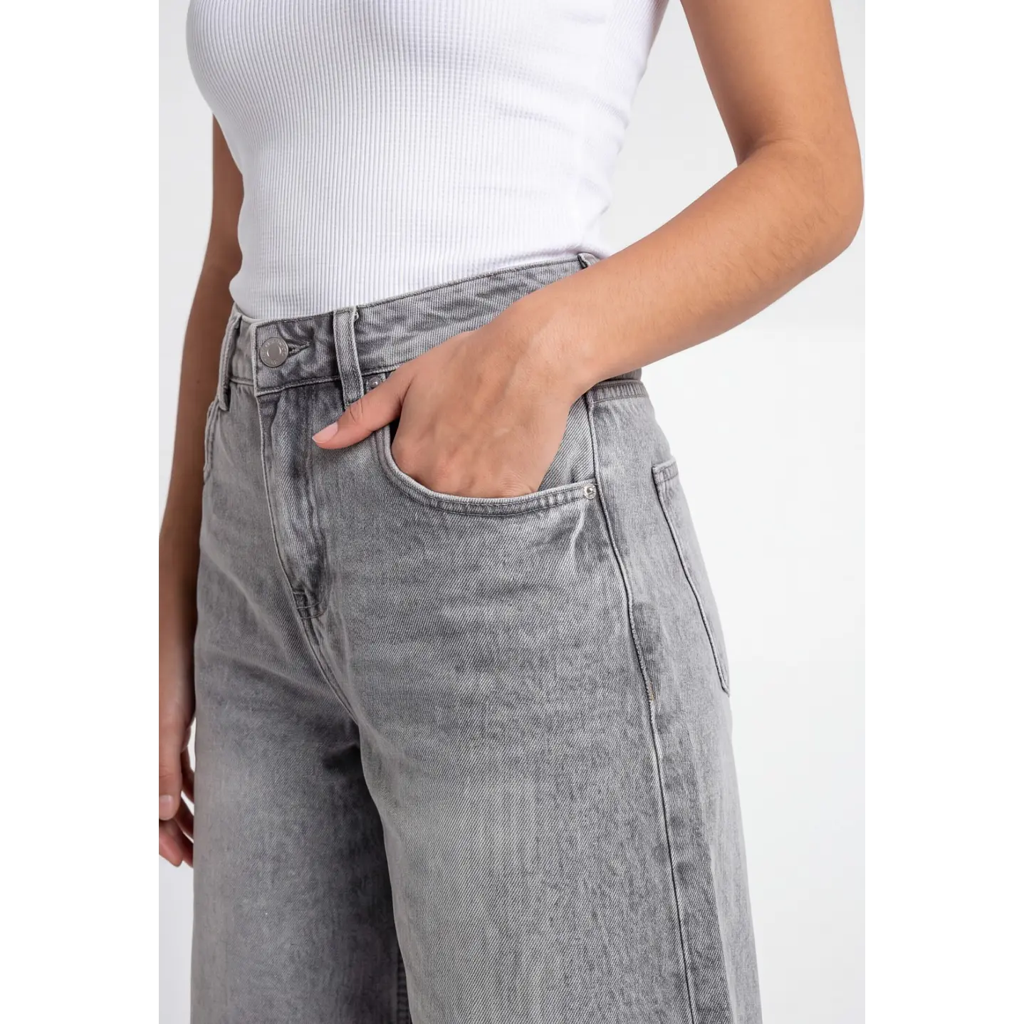Short Maxi Denim Mujer Gris 4
