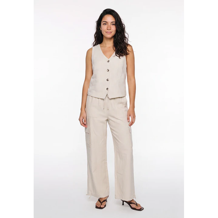 Vest Lino Mujer Crudo 3