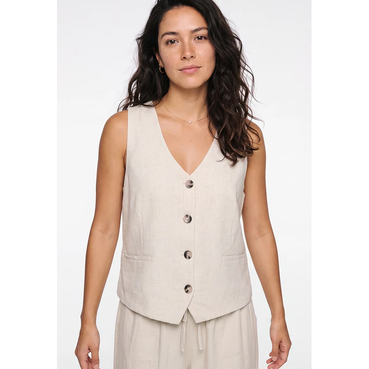 Vest Lino Mujer Crudo 4