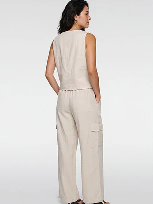 Vest Lino Mujer Crudo
