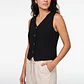 Vest Lino Mujer Negro - Miniatura 1