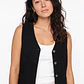 Vest Lino Mujer Negro - Miniatura 4