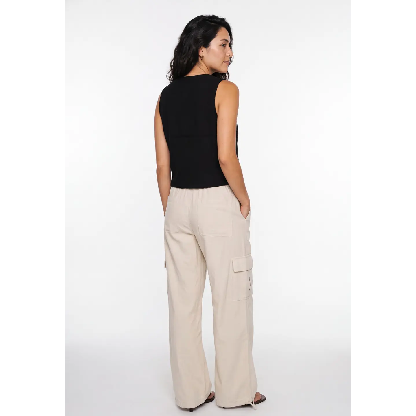 Vest Lino Mujer Negro 2