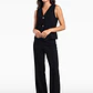 Vest Lino Mujer Negro - Miniatura 3