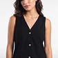 Vest Lino Mujer Negro - Miniatura 4